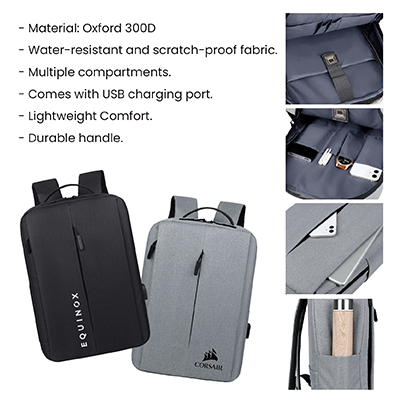15.6" WAYU Laptop Backpack with External USB Port 10